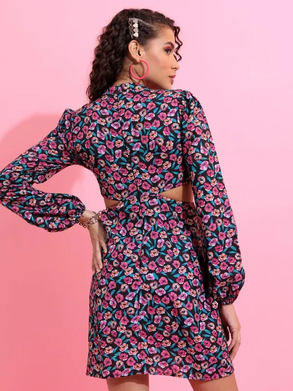 Tokyo Talkies Women Pink Printed A-Line Dress