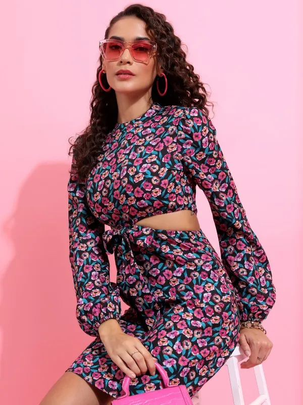 Tokyo Talkies Women Pink Printed A-Line Dress