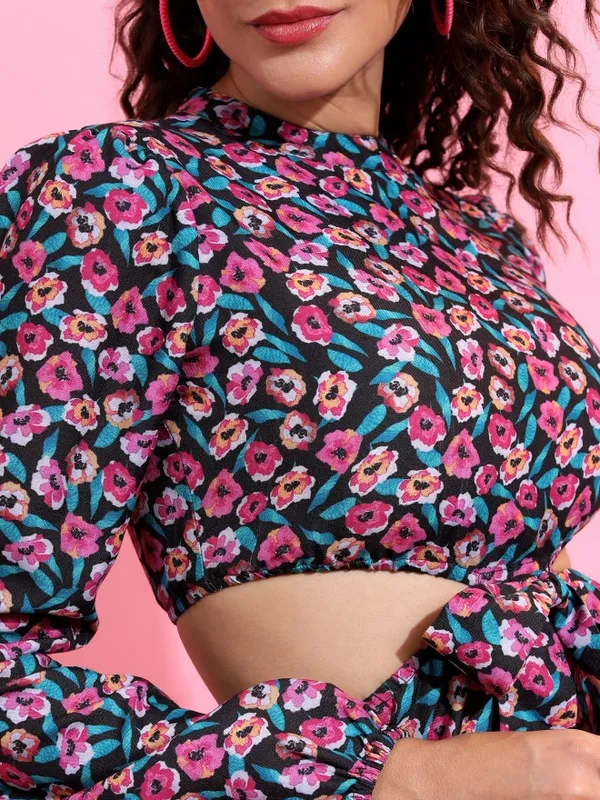 Tokyo Talkies Women Pink Printed A-Line Dress