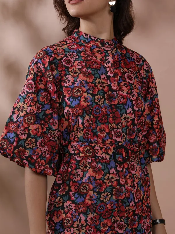 Tokyo Talkies Women Red Printed Shirt Dress