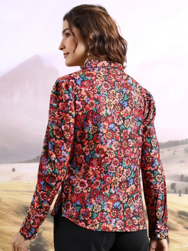  Tokyo Talkies Women Red Printed Casual Shirts