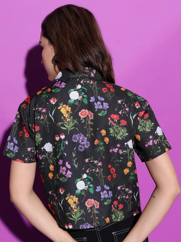  Tokyo Talkies Women Black Printed Casual Shirts