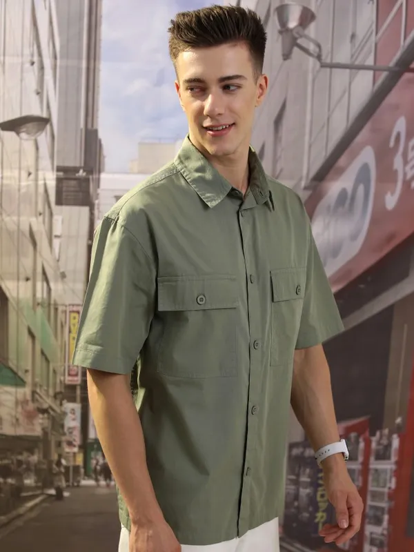 Men Oversized Fit Casual Shirt