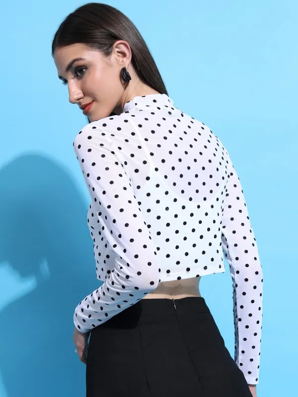  Tokyo Talkies Women White Self Design Regular Tops