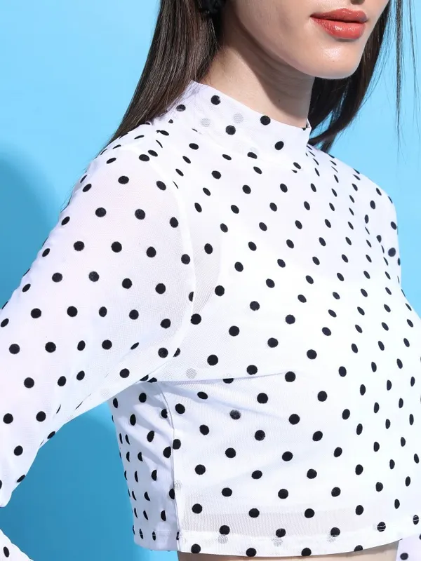  Tokyo Talkies Women White Self Design Regular Tops