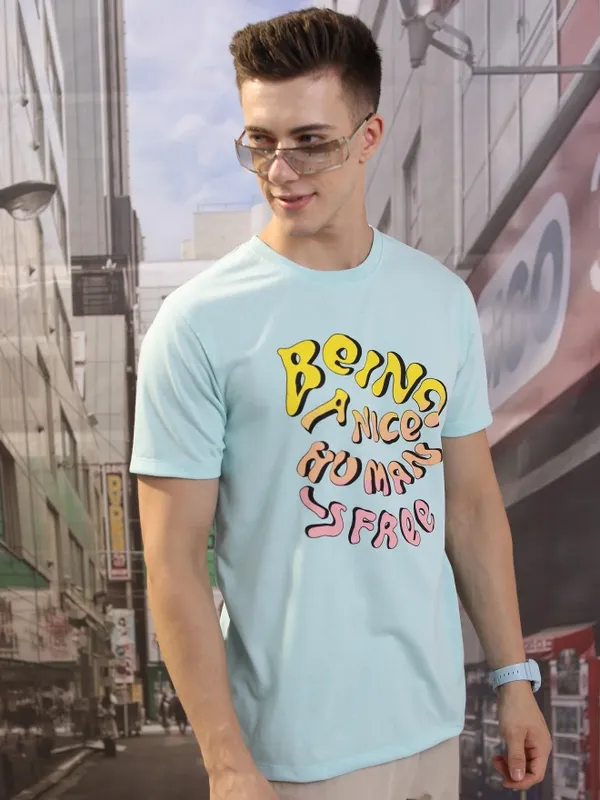 Men Printed Round Neck T-Shirt