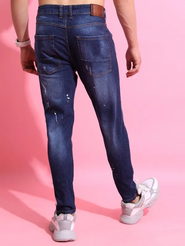  Highlander Men Blue Skinny Fit Highly Distressed Jeans
