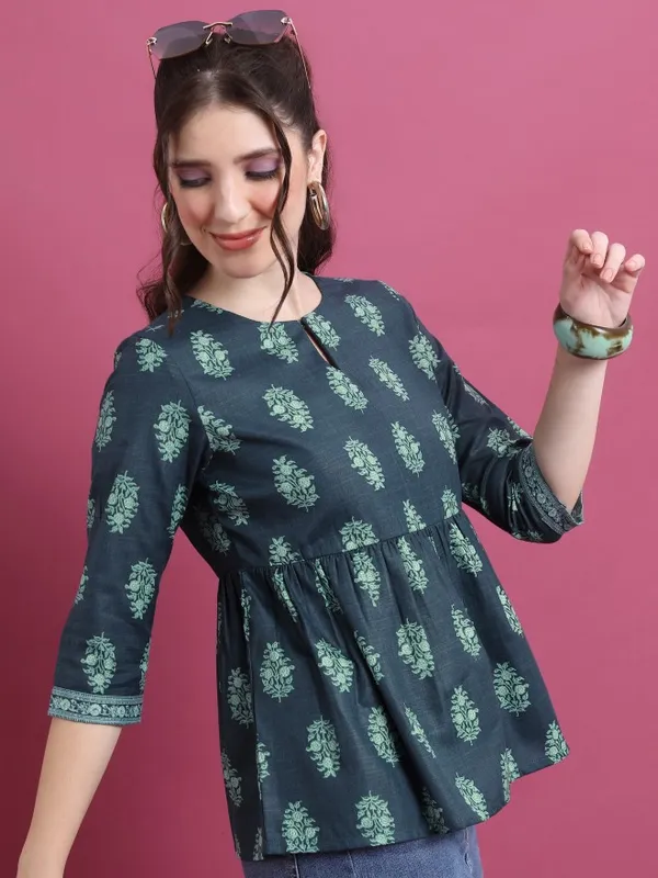 Printed Peplum Top