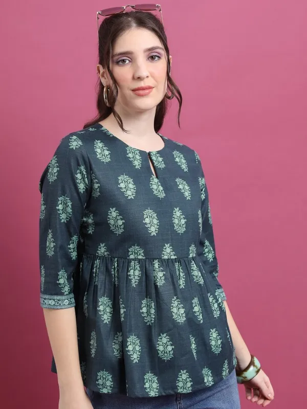 Printed Peplum Top