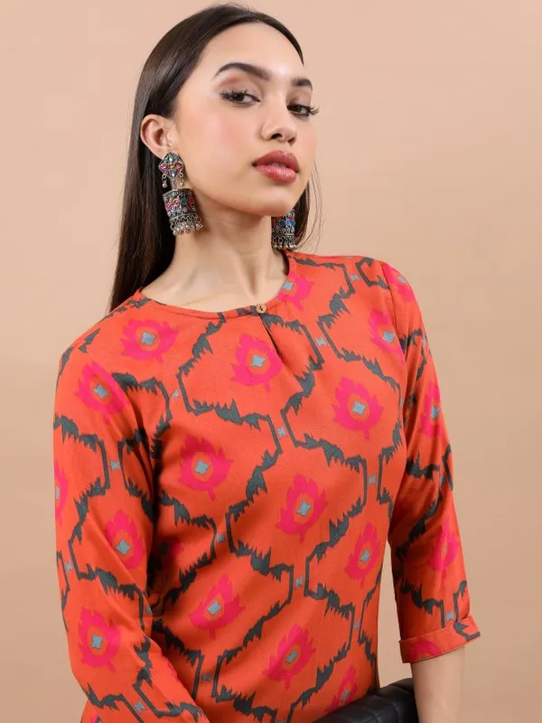  Vishudh Women Coral Printed Tunics