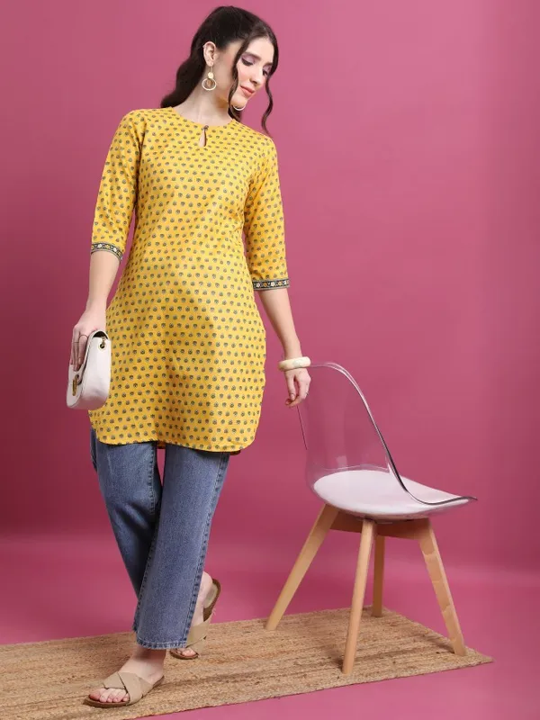  Vishudh Women Mustard Printed Tunics