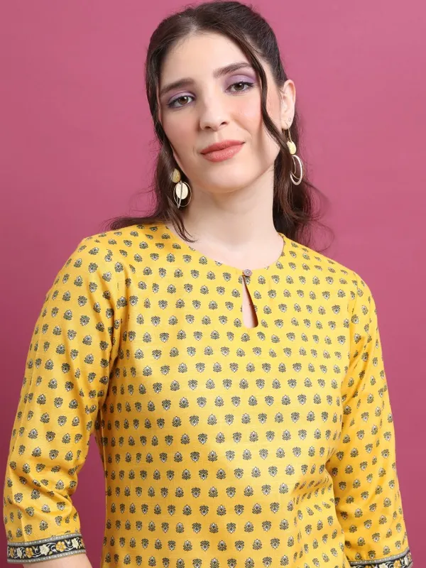  Vishudh Women Mustard Printed Tunics