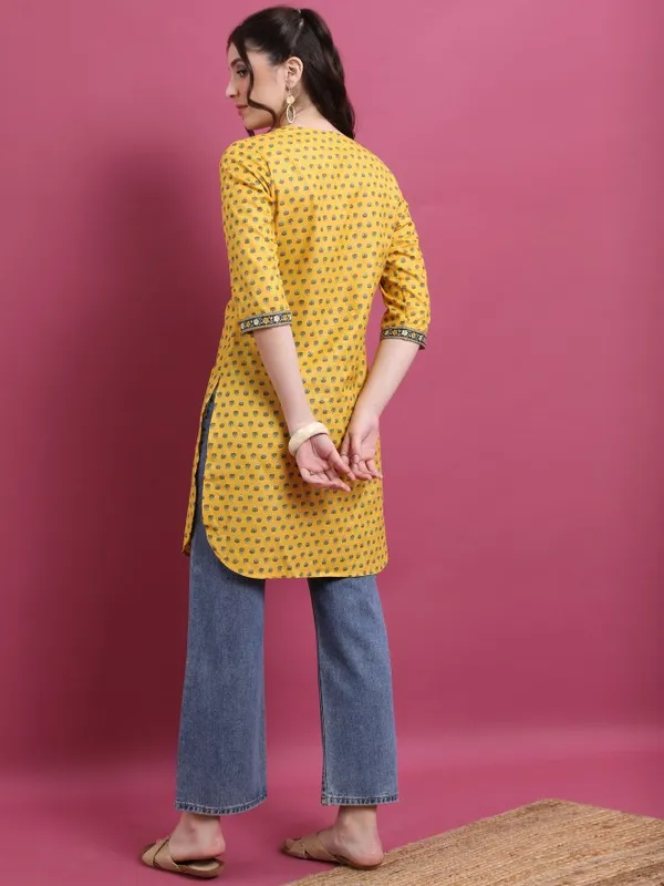  Vishudh Women Mustard Printed Tunics