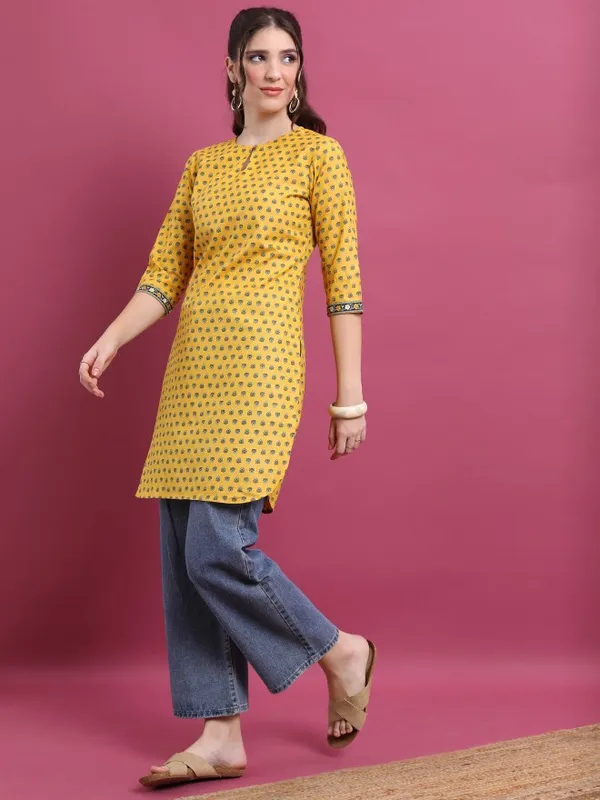  Vishudh Women Mustard Printed Tunics