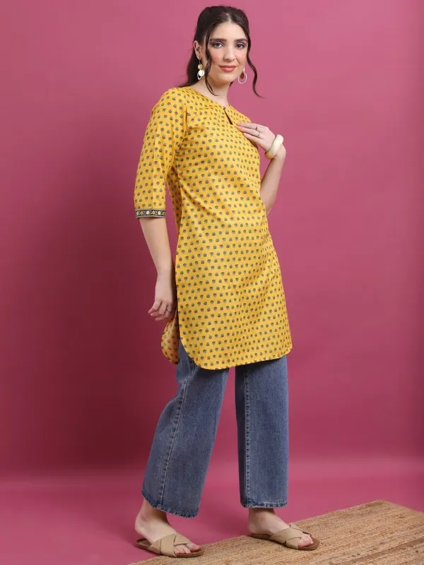  Vishudh Women Mustard Printed Tunics