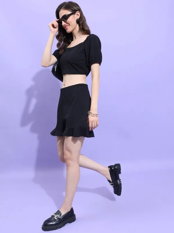 Women Crop Top With Short Co-Ords