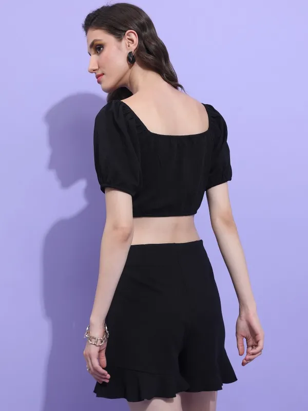 Women Crop Top With Short Co-Ords