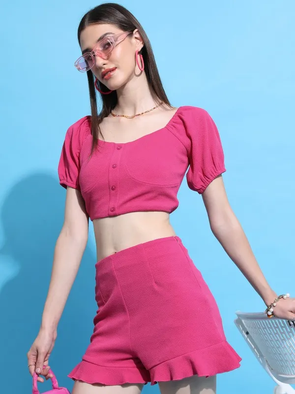  Tokyo Talkies Women Pink Co-Ords