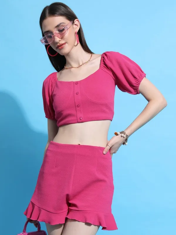  Tokyo Talkies Women Pink Co-Ords