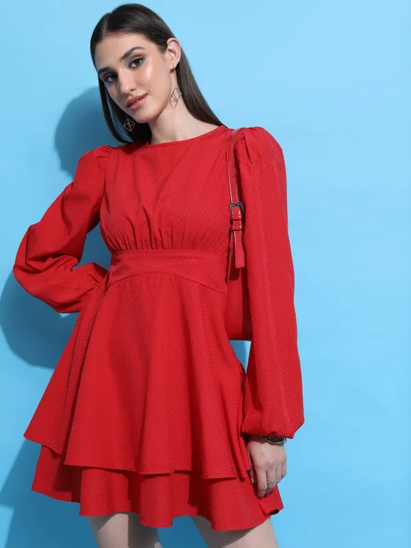 Self Design Fit & Flare Dress