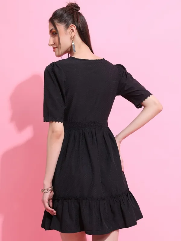 Self Design A-Line Dress