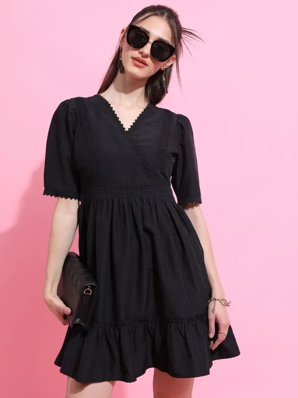 Self Design A-Line Dress