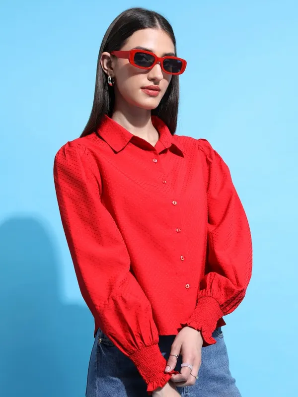 Women Solid Casual Shirt