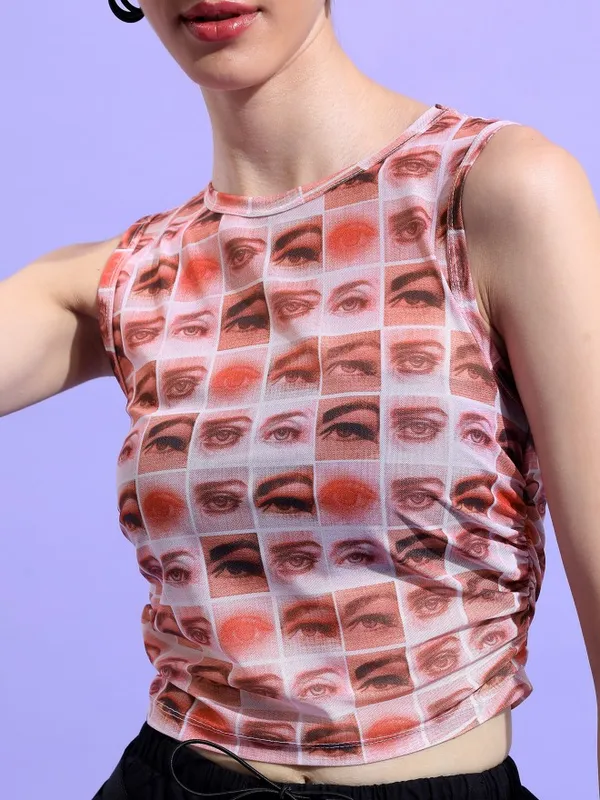 Ketch Women Pink Printed Regular Tops