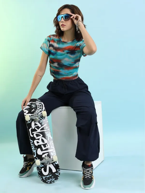  Tokyo Talkies Women Multi Self Design Regular Tops