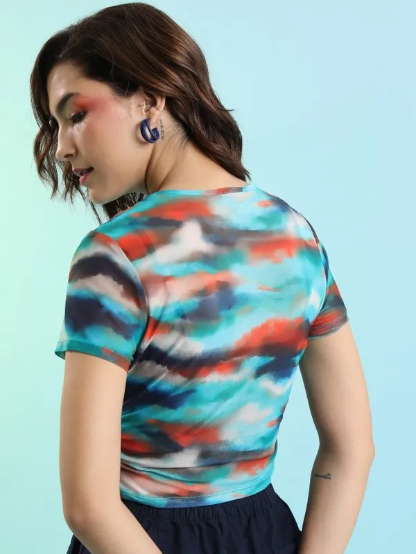  Tokyo Talkies Women Multi Self Design Regular Tops