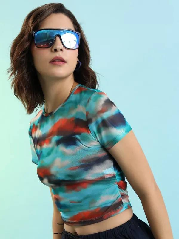  Tokyo Talkies Women Multi Self Design Regular Tops