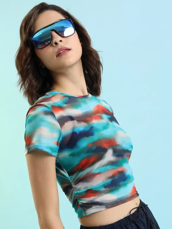  Tokyo Talkies Women Multi Self Design Regular Tops
