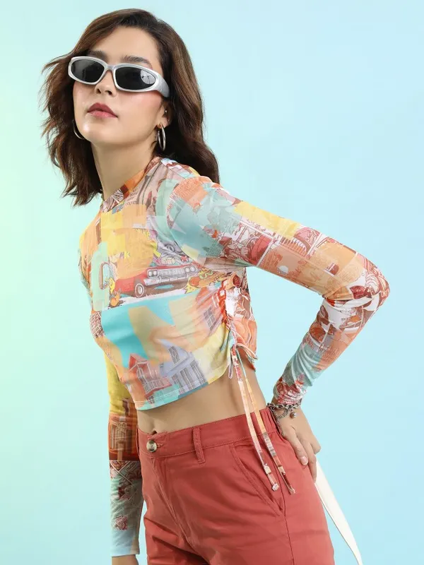  Tokyo Talkies Women Multi Printed Fitted Tops