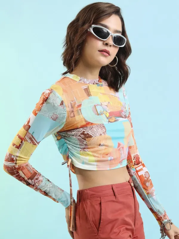 Tokyo Talkies Women Multi Printed Fitted Tops