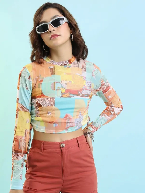  Tokyo Talkies Women Multi Printed Fitted Tops