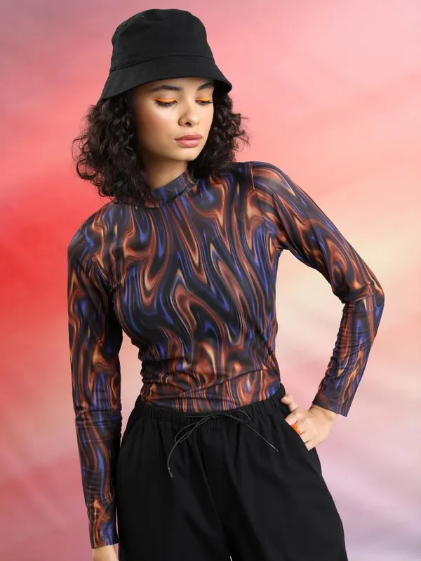  Tokyo Talkies Women Multi Printed Fitted Tops