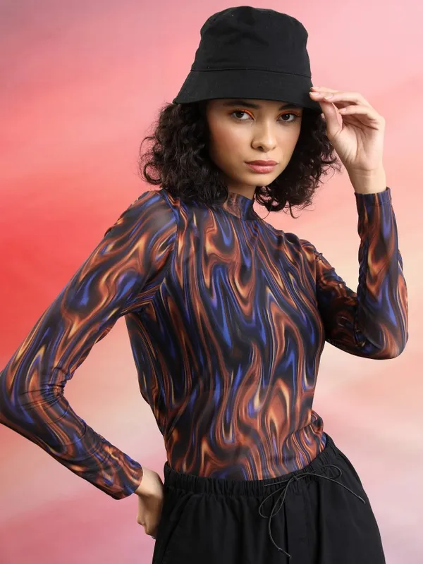  Tokyo Talkies Women Multi Printed Fitted Tops