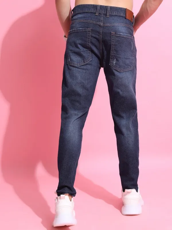  Highlander Men Blue Super Skinny Fit Highly Distressed Jeans