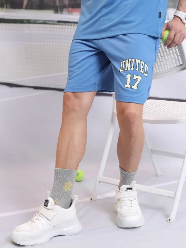  Ketch Men Blue Regular Fit Shorts