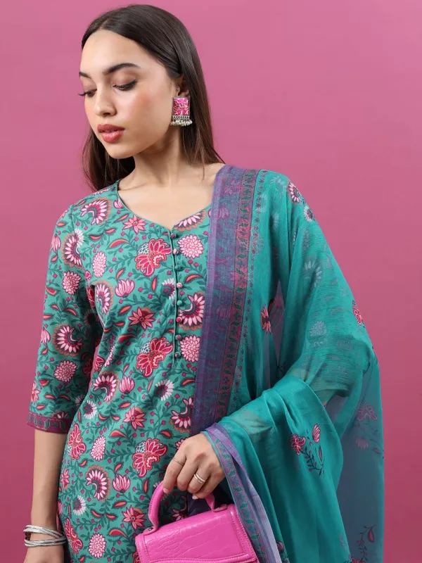 Women Kurta With Trousers & Dupatta