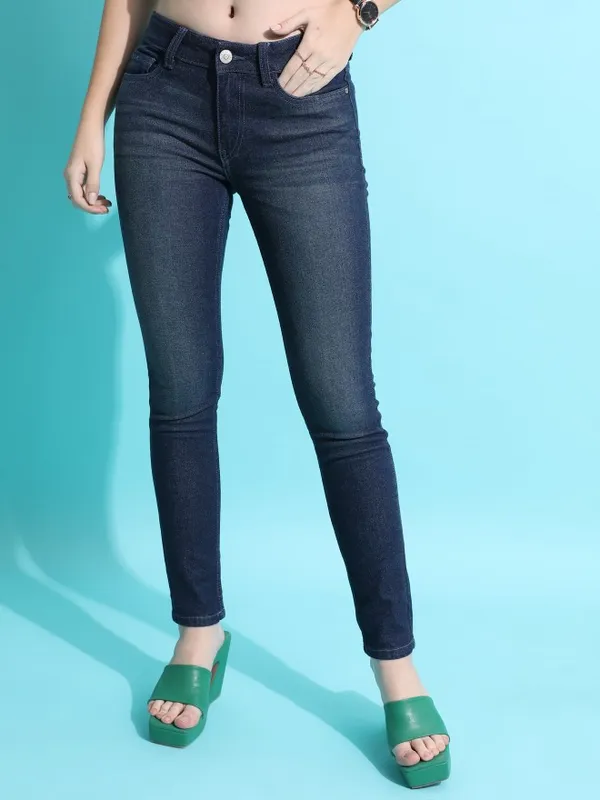  Tokyo Talkies Women Blue Skinny Fit Clean Look Jeans