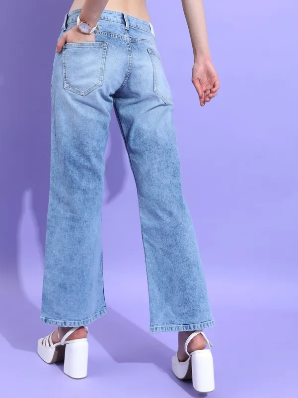  Tokyo Talkies Women Blue Bootcut Clean Look Jeans