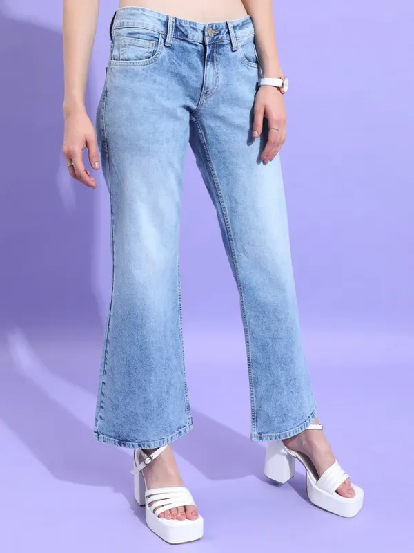  Tokyo Talkies Women Blue Bootcut Clean Look Jeans