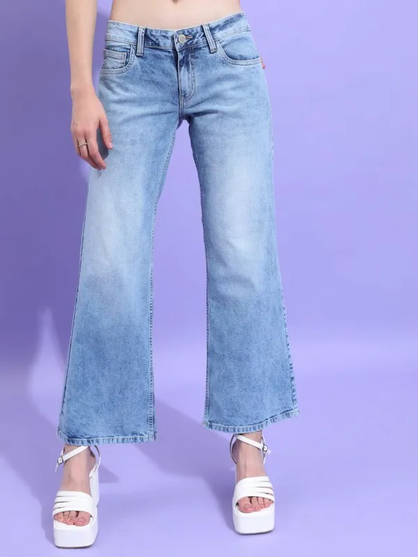Tokyo Talkies Women Blue Bootcut Stretchable Jeans
