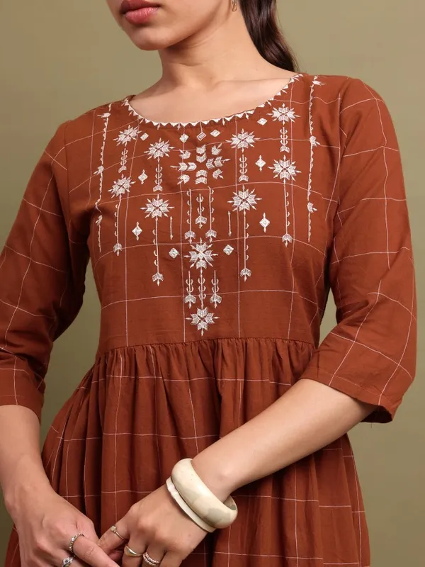 Embroidered A-Line Dress