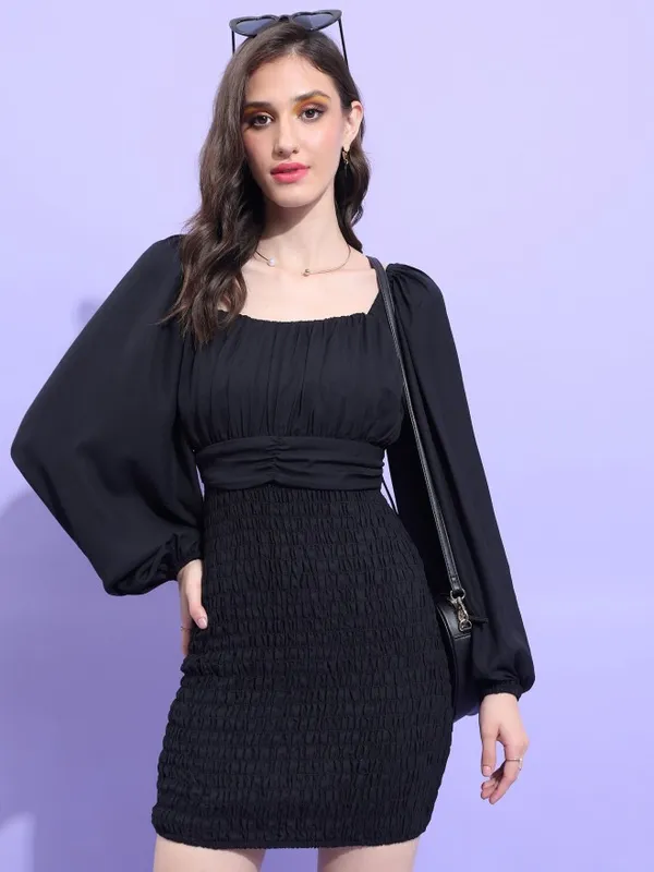  Tokyo Talkies Women Black Solid Bodycon Dresses