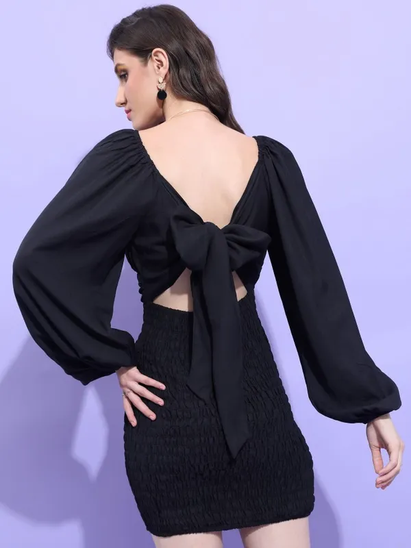  Tokyo Talkies Women Black Solid Bodycon Dresses