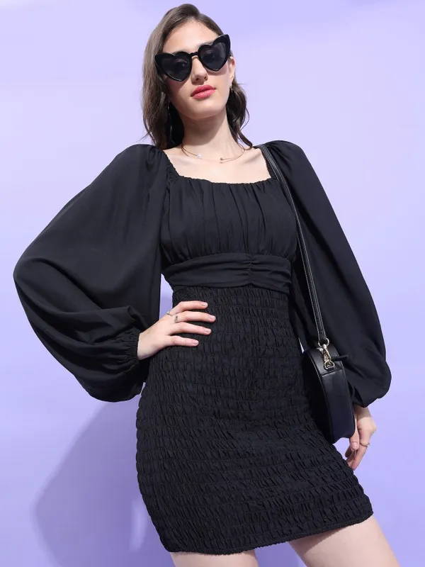  Tokyo Talkies Women Black Solid Bodycon Dresses