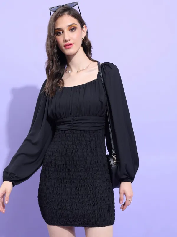  Tokyo Talkies Women Black Solid Bodycon Dresses