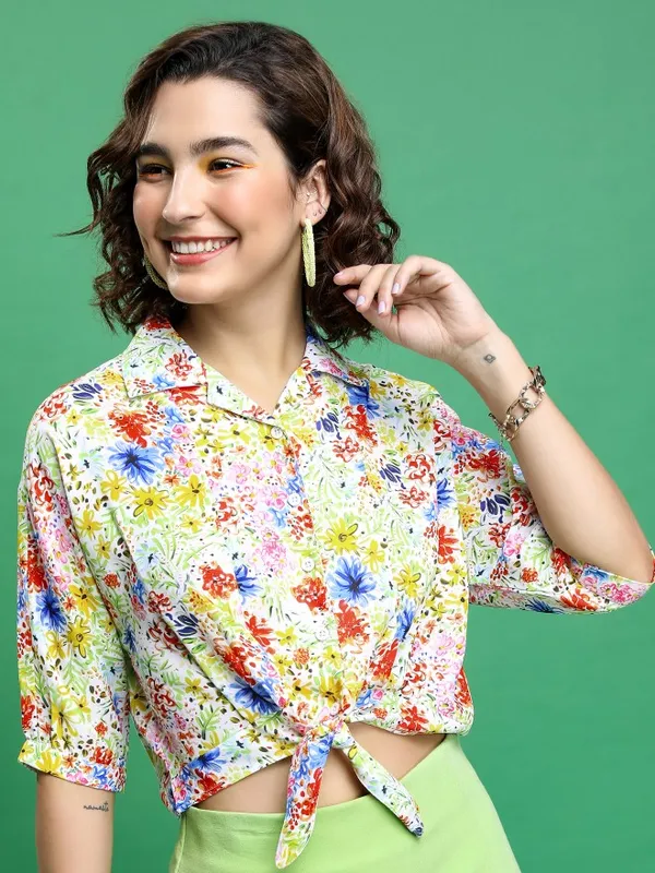 Tokyo Talkies Women Red Printed Casual Shirts